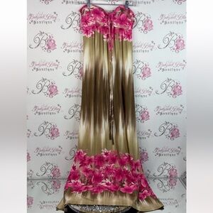 Janette dress long maxi floral flowers ombré Pink and Brown Floral Dress